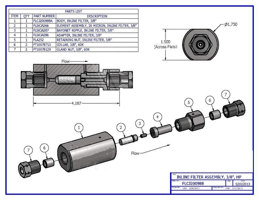 Inline Filter Assembly, 3/8"