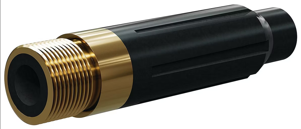 SN159-P BP200 SiAlON Wide Entry Long Venturi Nozzle 1-1/4"  Brass Thread  Polyuret Jacket 3/4"