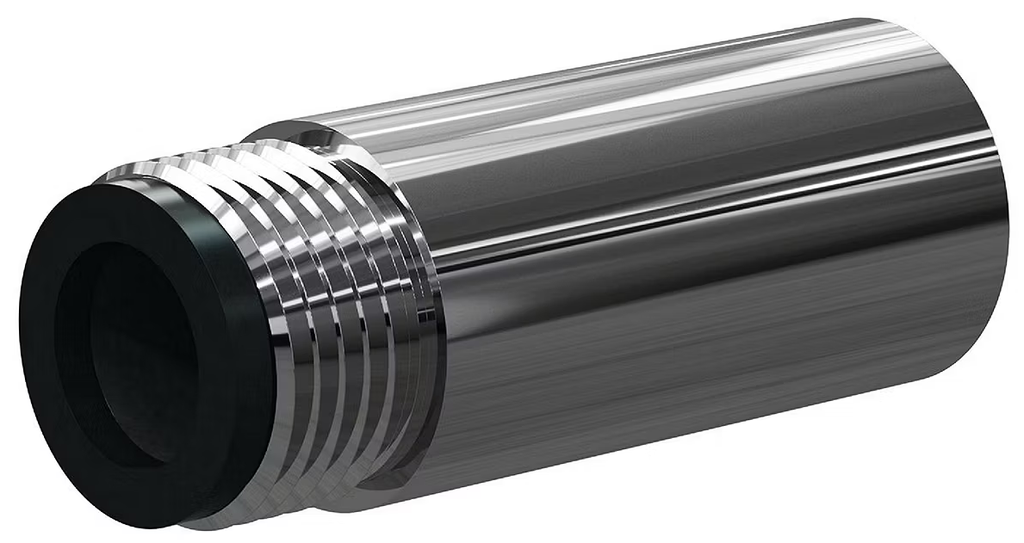 F Boron Carbi Med Length Vent Nozzle SERIES 1" Entry, 1-1/4" Steel Thread, 4-1/8" Length  Steel Jacket 3/16"