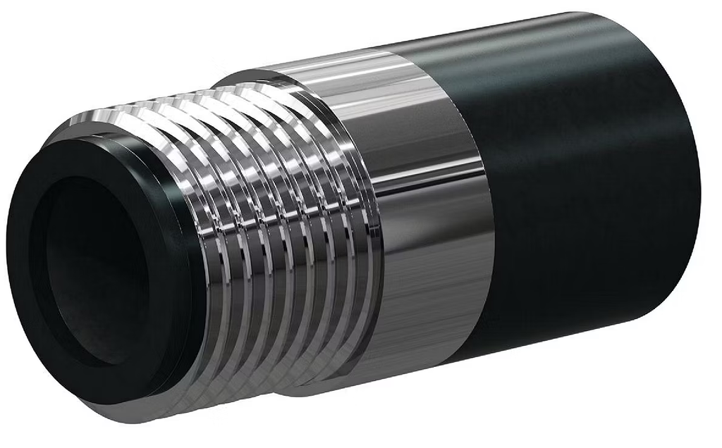 T121-P Tungs Carbide Short Venturi Nozzle SERIES 1" Entry, 1-1/4" Brass Thread, 3-3/8" Length  Polyuret Jack 7/16"