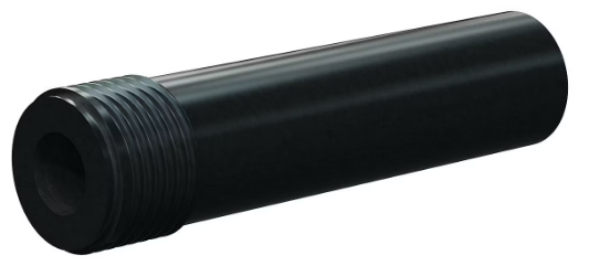 T123-AP Tungs Carb Long Straight Bore Nozzle SERIES 1" Entry, 1-1/4" Thread All Poly Jack 3/16"