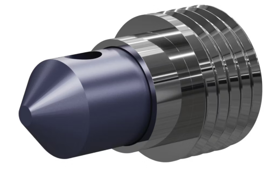 T045 Tungs Carb 45° Angle Nozzle 50MM 50MM Alum Thread, Single Outlet SERIES 3/16"