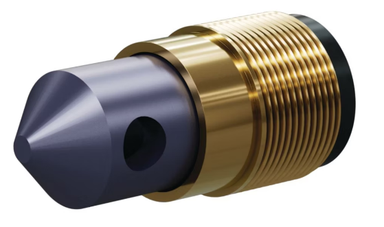 T090 Tungs Carb 90° Angle Nozzle SERIES 1-1/4" Brass Thread, Double Outlet 3/16"